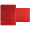 MSV Douche anti-slip mat en droogloop mat - Venice badkamer set - rubber/microvezel - rood - Badmatjes