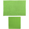 MSV Douche anti-slip mat en droogloop mat - Sevilla badkamer set - rubber/microvezel - limegroen - Badmatjes