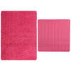 MSV Douche anti-slip mat en droogloop mat - Venice badkamer set - rubber/microvezel - fuchsia roze - Badmatjes