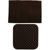 MSV Douche anti-slip mat en droogloop mat - Sevilla badkamer set - rubber/microvezel - bruin - Badmatjes