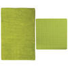 MSV Douche anti-slip mat en droogloop mat - Napoli badkamer set - rubber/polyester - limegroen - Badmatjes