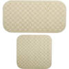 MSV Douche/bad anti-slip matten set badkamer - rubber - 2x stuks - beige - 2 formaten - Badmatjes