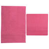 MSV Douche anti-slip mat en droogloop mat - Sevilla badkamer set - rubber/microvezel - fuchsia roze - Badmatjes