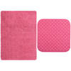 MSV Douche anti-slip mat en droogloop mat - Venice badkamer set - rubber/microvezel - fuchsia roze - Badmatjes