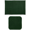 MSV Douche anti-slip mat en droogloop mat - Sevilla badkamer set - rubber/microvezel - donkergroen - Badmatjes