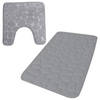 Urban Living badkamer droogloop matjes/tapijt - set 2x stuks - memory foam - steengrijs - Badmatjes
