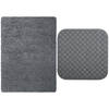 MSV Douche anti-slip mat en droogloop mat - Venice badkamer set - rubber/microvezel - donkergrijs - Badmatjes
