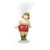 Inware Home decoratie beeldje dikke dame staand - jurk rood - 20 cm - Beeldjes