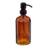 5Five Zeeppompje/dispenser Glass Lotion - transparant bruin - 7 x 21 cm - 450 ml - glas - Zeeppompjes