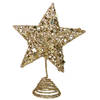 Gerimport Kerstboompiek - ster - kunststof - goud glitter - 25 cm - kerstboompieken