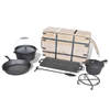 The Living Store Dutch Oven Set - 9-delig (18.95 kg) - Gietijzer - BBQ en picknick benodigdheden