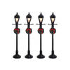 Lemax - 'Gas Lantern Street Lamp' - Set van 4 stuks - Verlicht accessoire - Exclusief adapter (werkt ook op batterijen)
