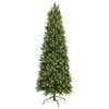 Georgia kunstkerstboom smal - 213 cm - groen - Ø 91 cm - 1.323 tips - 1.800 rode & witte ledlampjes - metalen voet