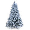 Snowy Hamilton kunstkerstboom - 213 cm - groen - Ø 140 cm - 3.929 tips - 600 ledlampjes - besneeuwd - metalen voet