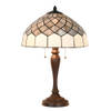 LumiLamp Tiffany Tafellamp Ø 40x58 cm Grijs Glas Tiffany Bureaulamp Grijs Tiffany Bureaulamp