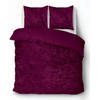 iSleep Dekbedovertrek Crushed Velvet - Bordeaux - Lits-jumeaux 240x200/220 cm