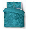 iSleep Dekbedovertrek Crushed Velvet - Turquoise - 2-Persoons 200x200/220 cm