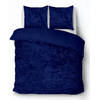 iSleep Dekbedovertrek Crushed Velvet - Blauw - 1-Persoons 140x200/220 cm