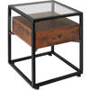 tectake - nachtkast Preston - nachtkastje 43x45x54,5cm - industrieel donkerbruin - 404680