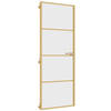 vidaXL Binnendeur smal 76x201,5 cm gehard glas en aluminium goudkleur