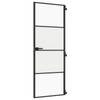 vidaXL Binnendeur smal 76x201,5 cm gehard glas en aluminium zwart