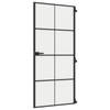 vidaXL Binnendeur smal 93x201,5 cm gehard glas en aluminium zwart