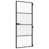 vidaXL Binnendeur smal 83x201,5 cm gehard glas en aluminium zwart