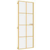 vidaXL Binnendeur smal 76x201,5 cm gehard glas en aluminium goudkleur