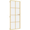 vidaXL Binnendeur smal 83x201,5 cm gehard glas en aluminium goudkleur