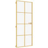 vidaXL Binnendeur smal 83x201,5 cm gehard glas en aluminium goudkleur