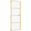 vidaXL Binnendeur smal 76x201,5 cm gehard glas en aluminium goudkleur