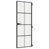 vidaXL Binnendeur smal 76x201,5 cm gehard glas en aluminium zwart