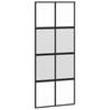 vidaXL Schuifdeur 90x205 cm gehard glas en aluminium zwart