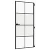 vidaXL Binnendeur smal 93x201,5 cm gehard glas en aluminium zwart