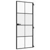 vidaXL Binnendeur smal 83x201,5 cm gehard glas en aluminium zwart