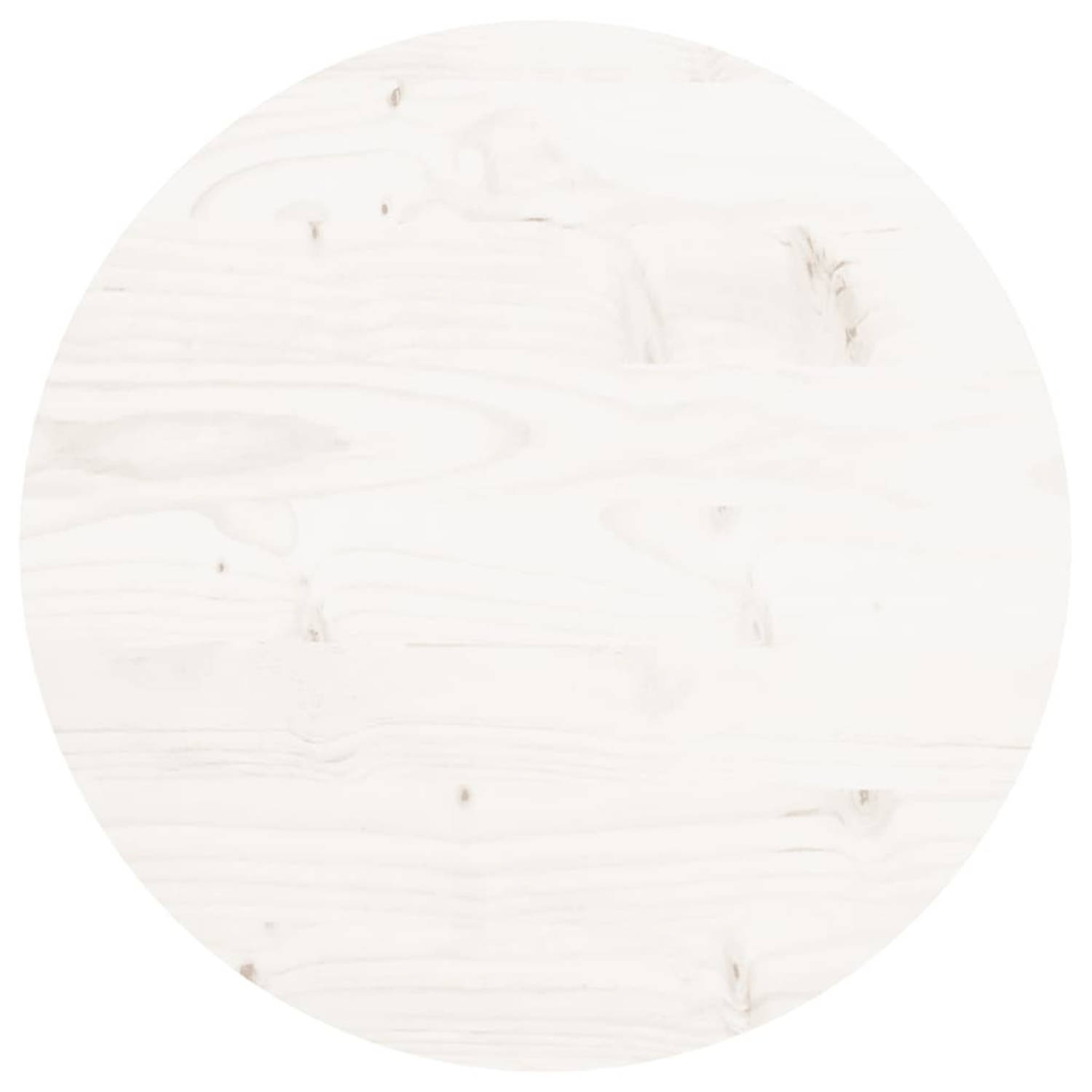 vidaXL Tafelblad rond ??40x3 cm massief grenenhout wit