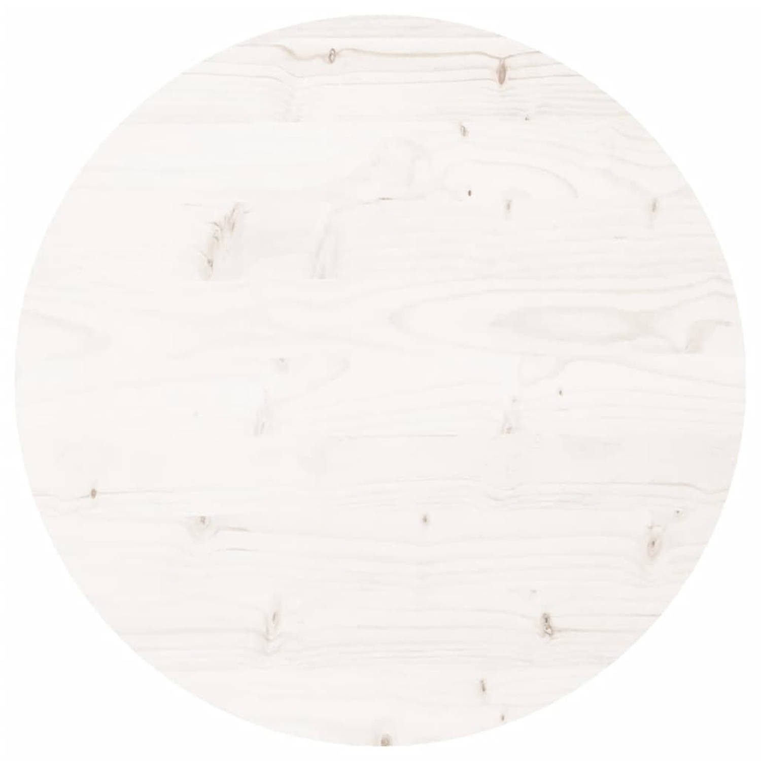 vidaXL Tafelblad rond ??50x3 cm massief grenenhout wit