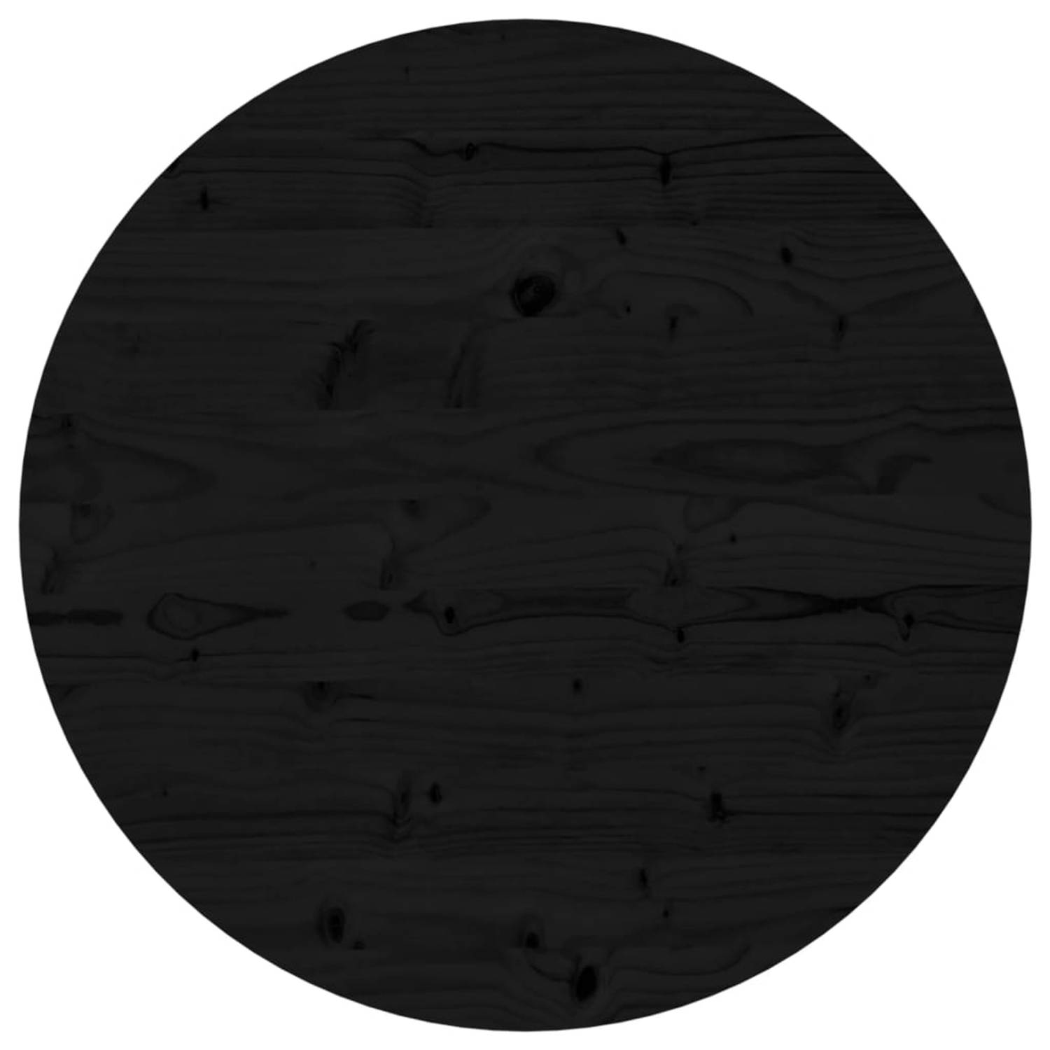 vidaXL Tafelblad rond ??60x3 cm massief grenenhout zwart