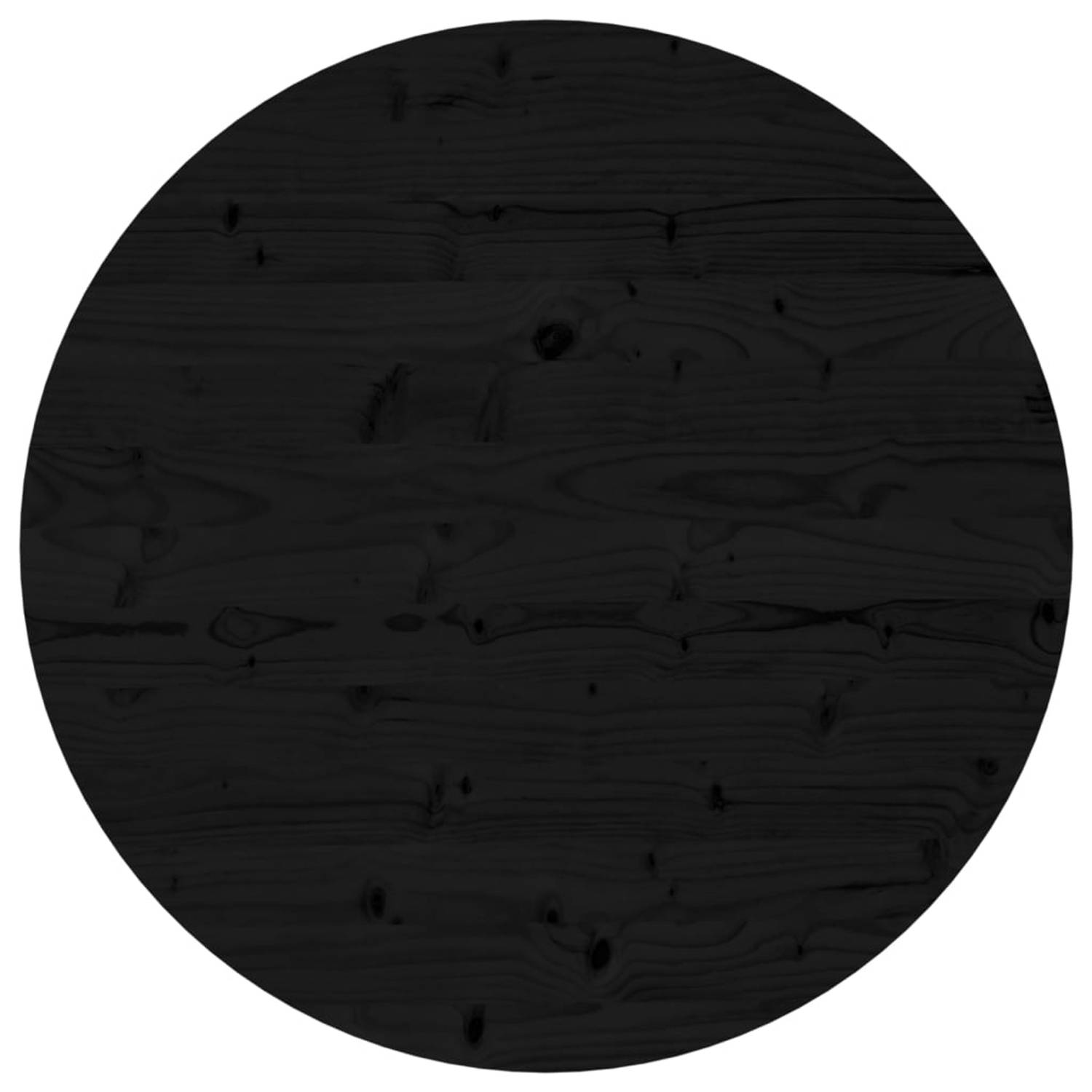 vidaXL Tafelblad rond ??70x3 cm massief grenenhout zwart