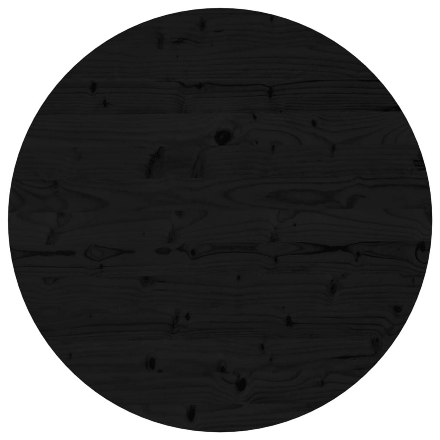 vidaXL Tafelblad rond ??80x3 cm massief grenenhout zwart