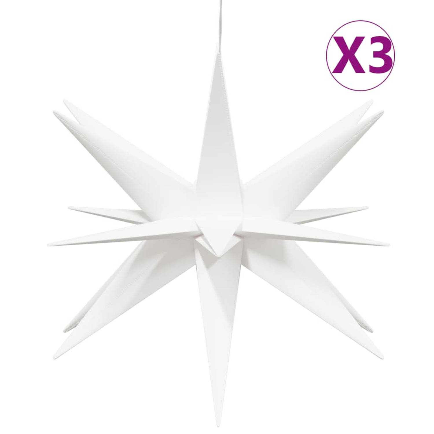 vidaXL Kerstlampen met LED's 3 st inklapbaar 57 cm wit
