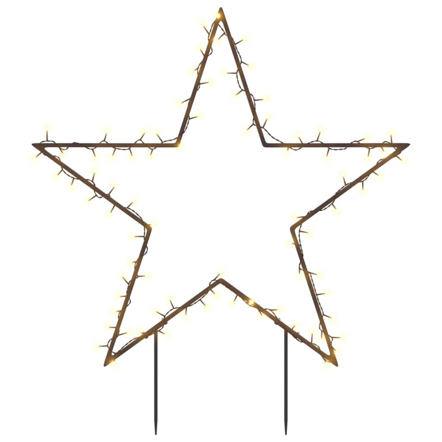 vidaXL Kerstverlichting ster met grondpinnen 80 LED's 60 cm