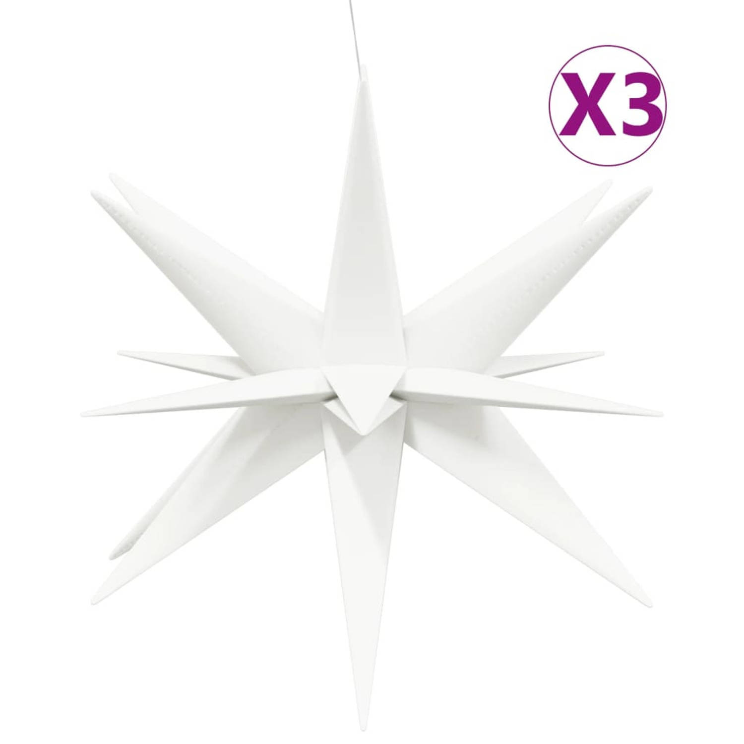 vidaXL Kerstlampen met LED's 3 st inklapbaar 100 cm wit