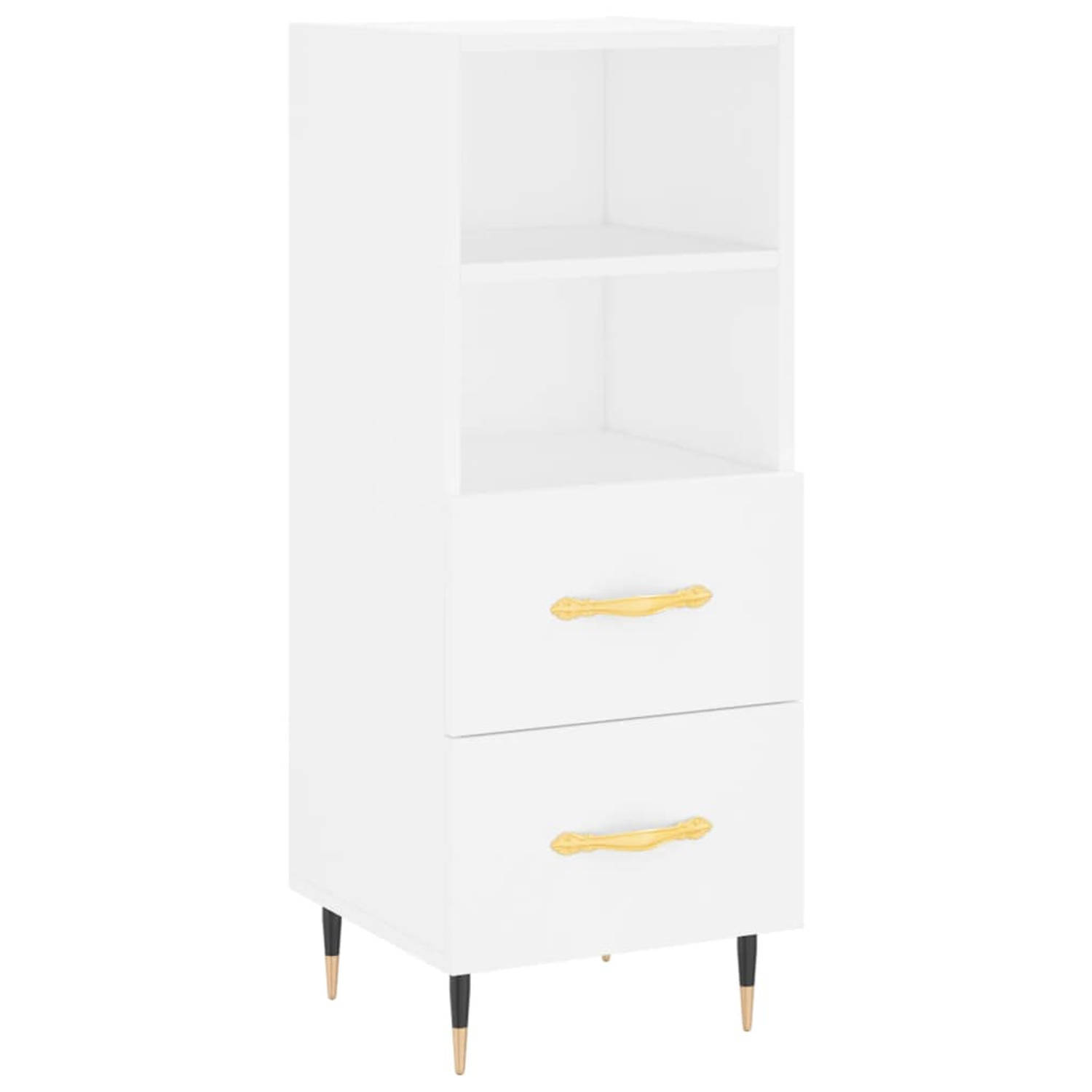 The Living Store Dressoir - Dressoir - 34.5 x 34 x 90 cm - Wit