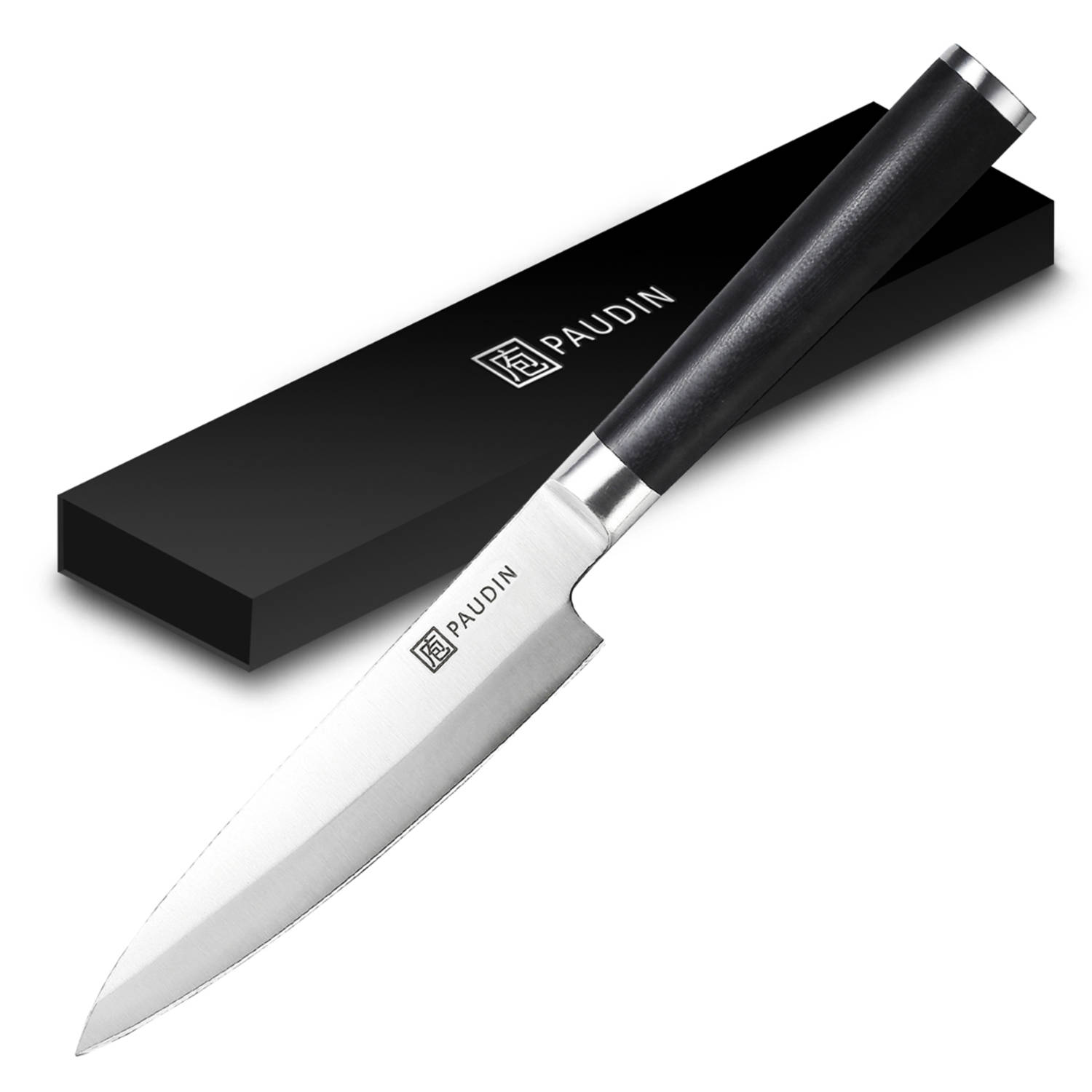 PAUDIN M3 Premium 12,5cm Petty Officemes - Klassiek Japans mes Enkelzijdig Geslepen - Universeel mes voor Schillen en Fijn Snijwerk