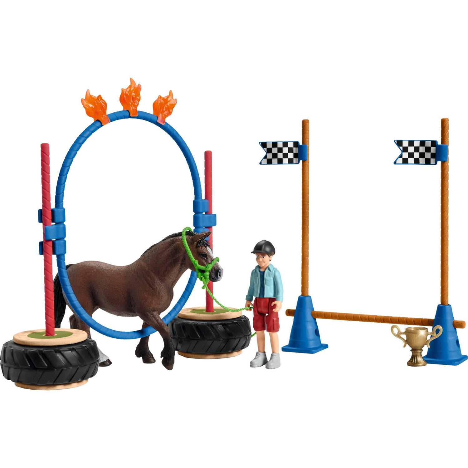 Schleich® Speelfiguur Farm World, pony behendigheidswedstrijd (42482)