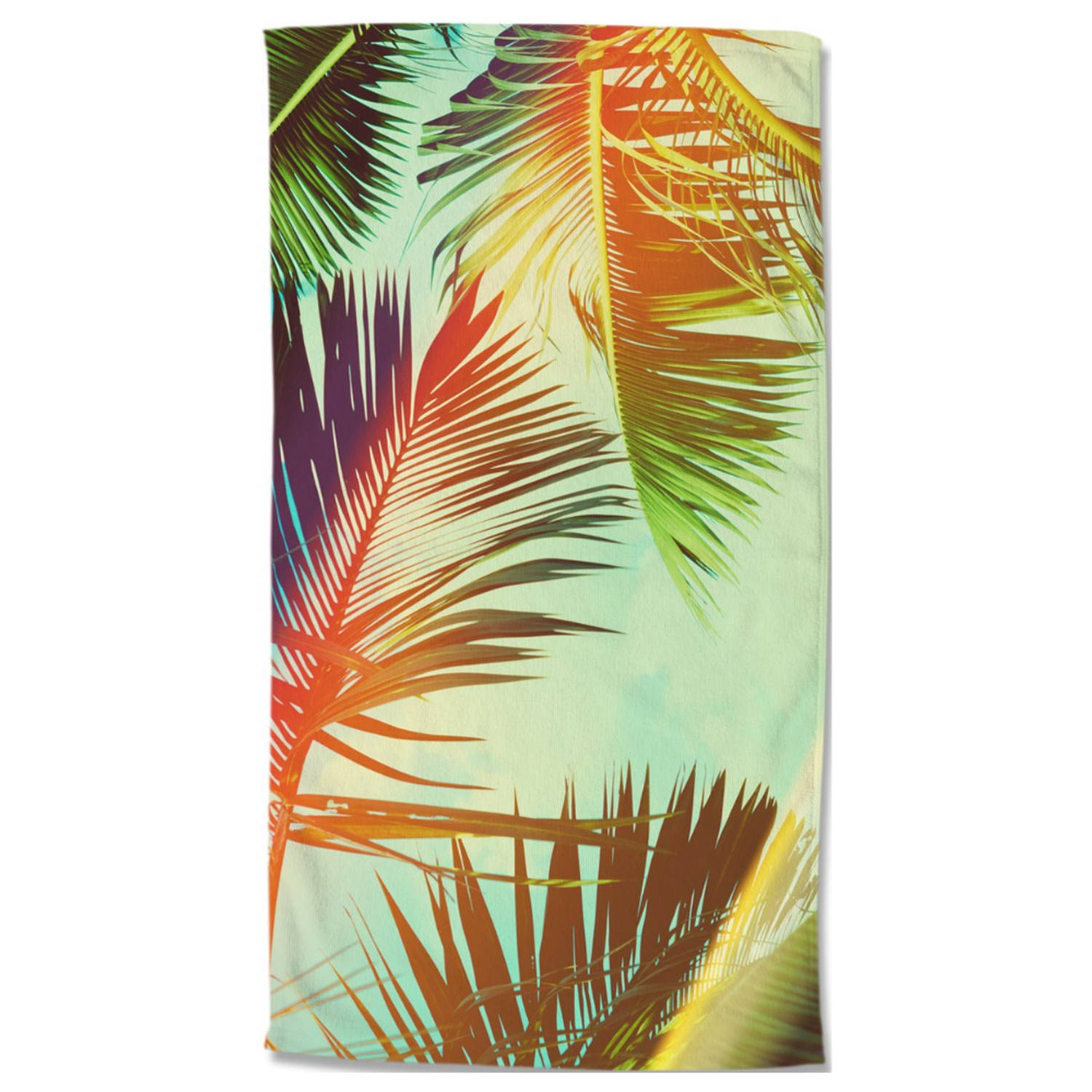 Droomtextiel Palm Bladeren strandlaken Handdoek 100x180 cm Heerlijk Zacht Poly Velours