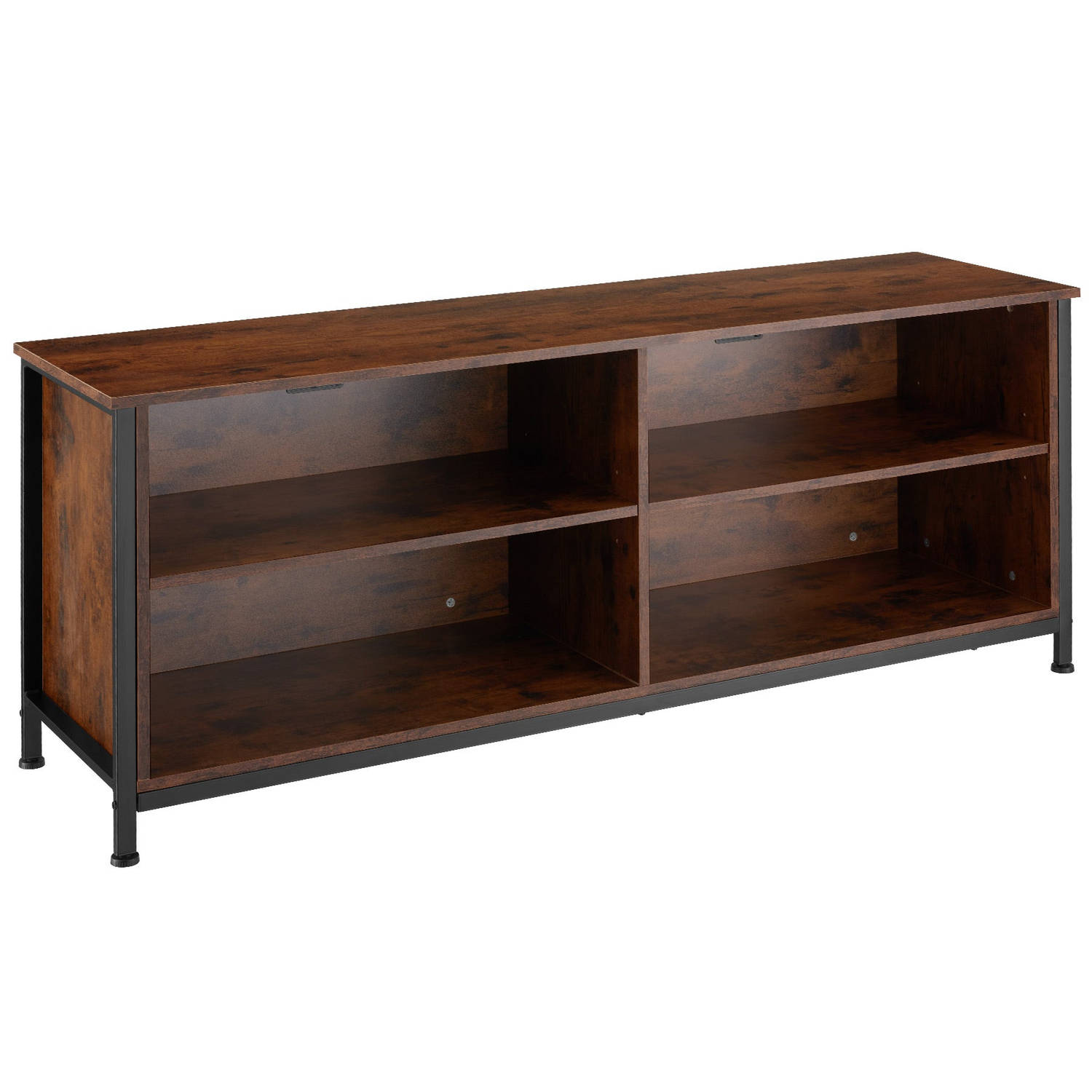 tectake - TV-meubel TV-kast dressoir Navan - 147x41x60,5cm - inductrieel - donkerbruin - 404718
