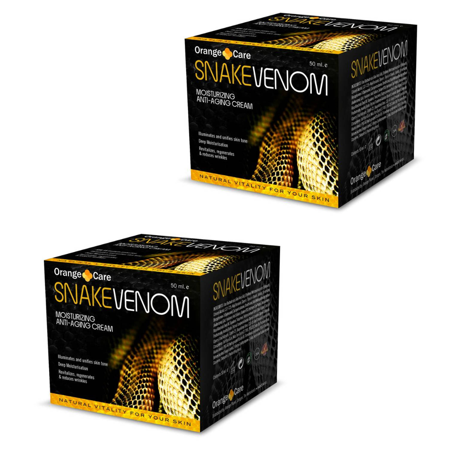 Orange Care Snake Venom Anti-rimpel Cream Gezichtscrème - 2x50ML - Dag en nachtcrème - Slangencrème 2-pack