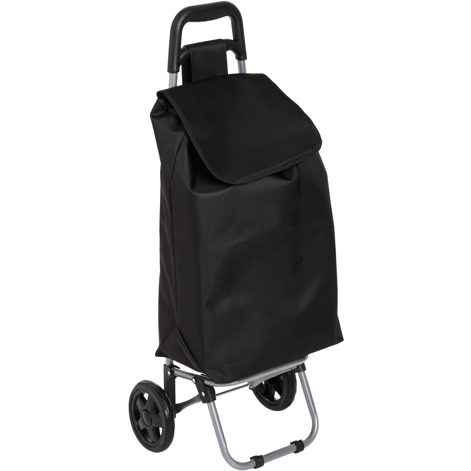 5Five Boodschappen trolley tas - inhoud 30 liter - zwart - met wielen - Boodschappentas - 35 x 28 x 92 cm